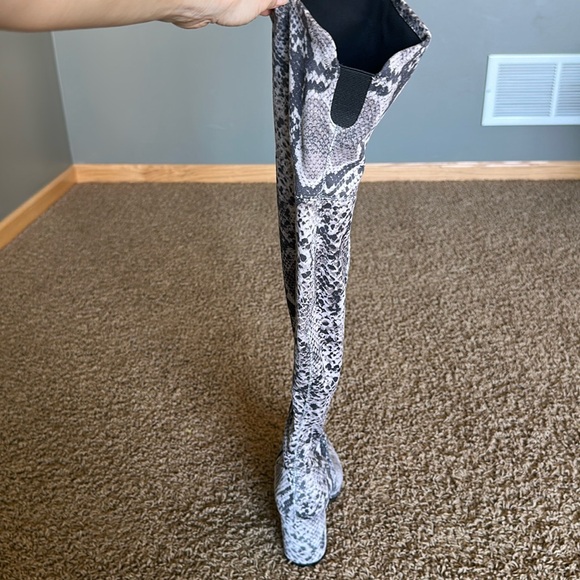 Marc Fisher Snakeskin Print Over the Knee Boots